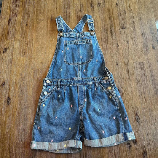 GAP kids star print denim short overalls shortalls size XL