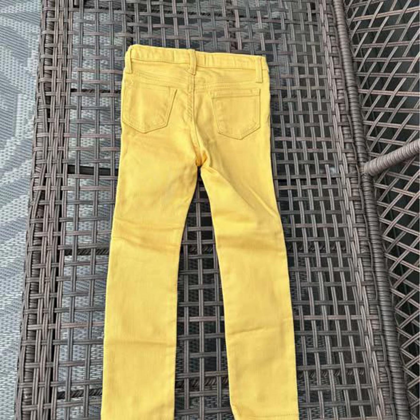 NWT toddler girls yellow denim “rockstar jeggings” with flowers size 5T
