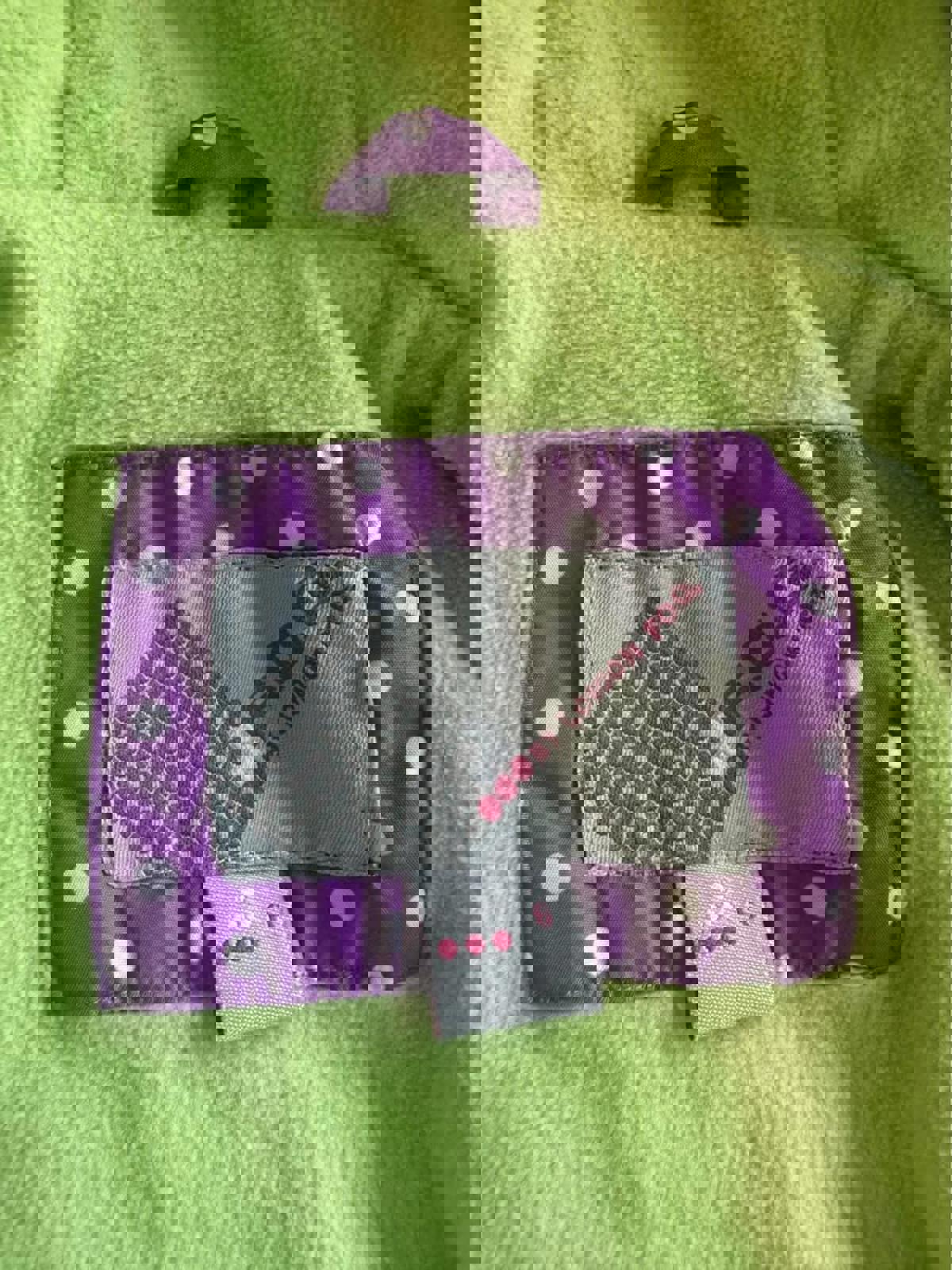 Purple & green polka dot rain jacket with flowers size 6