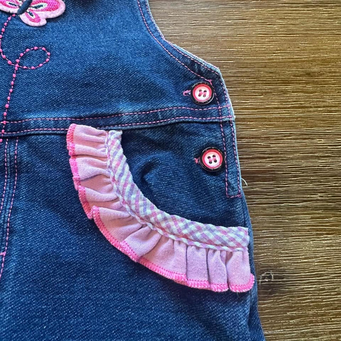 Baby 3D Bunny denim overalls with cute details size 3-6M
