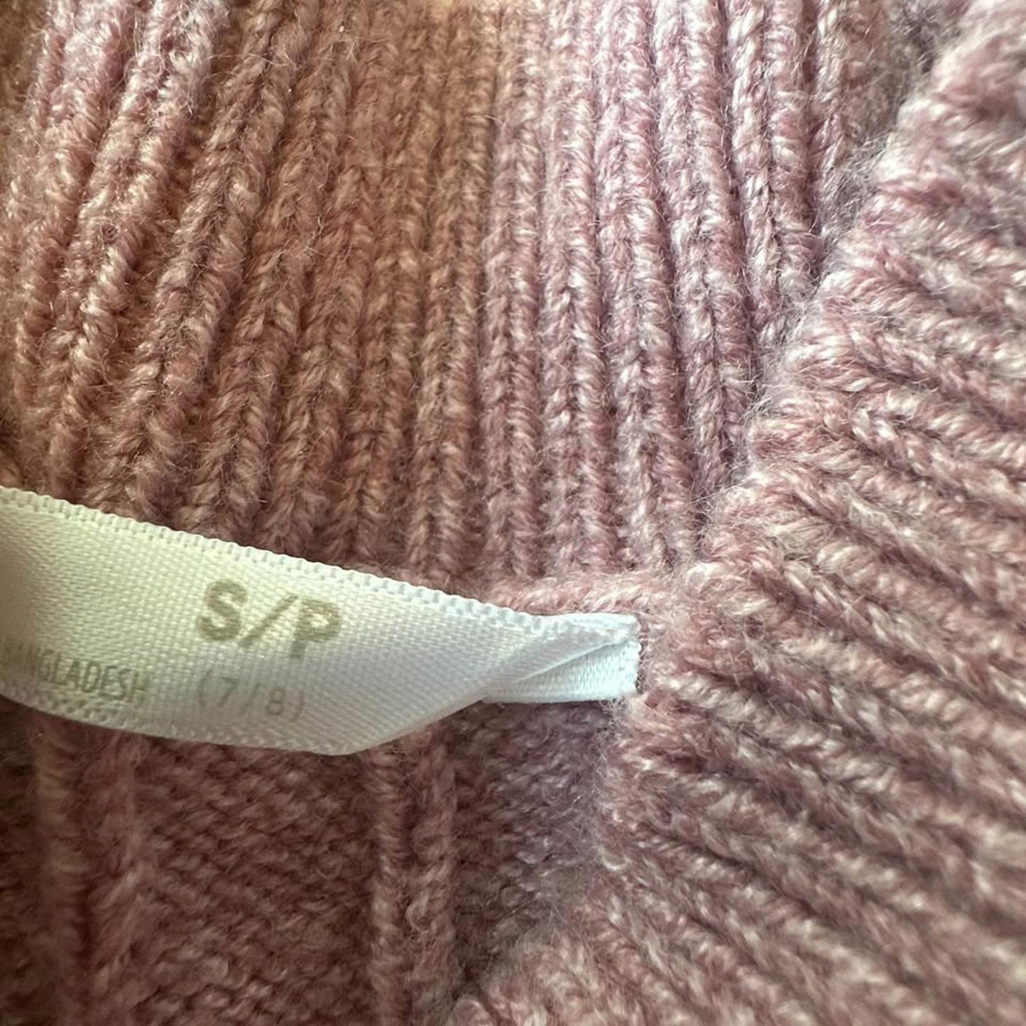kids pink long sleeve sweater dress size 7/8