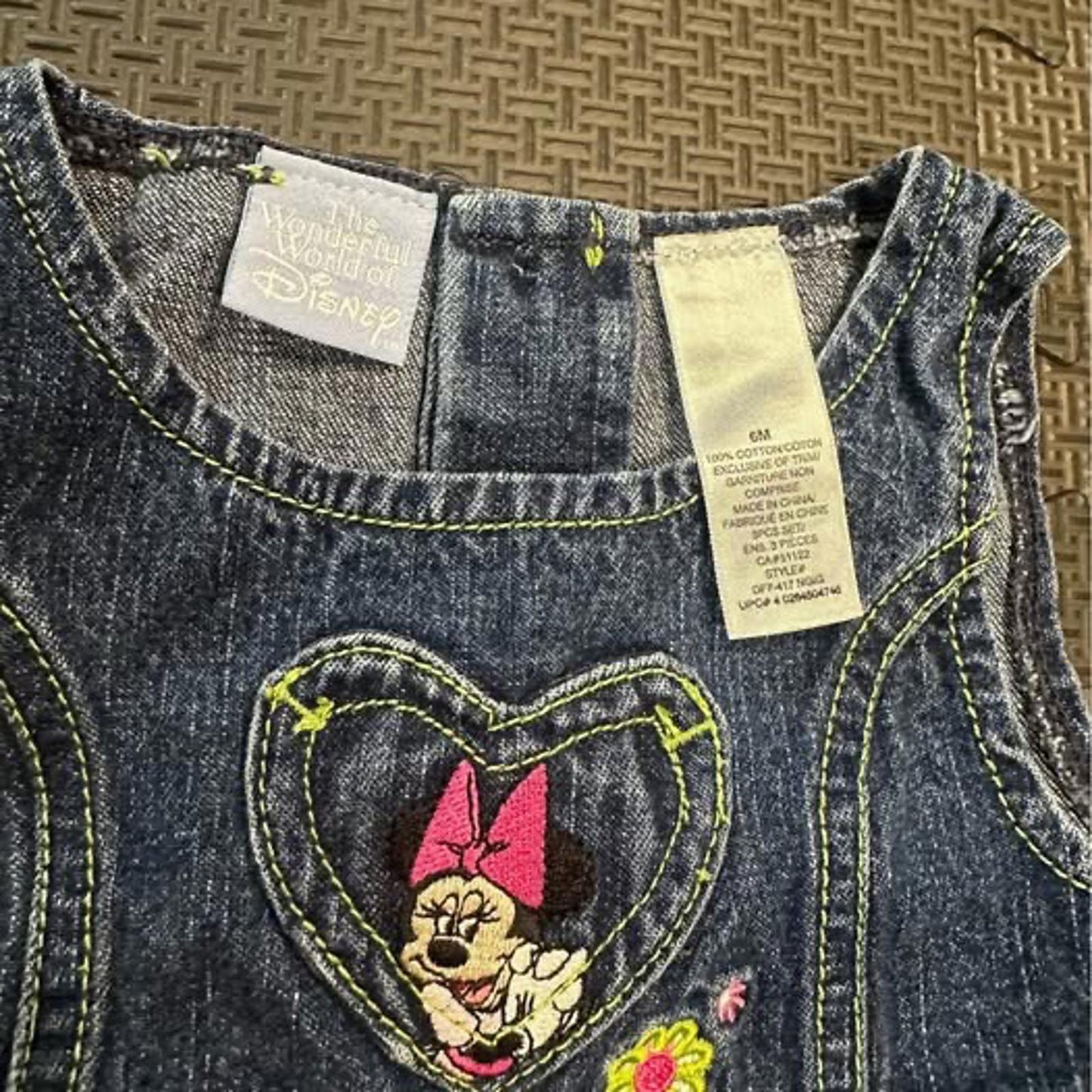 VTG Minnie Mouse denim dress size 6 months