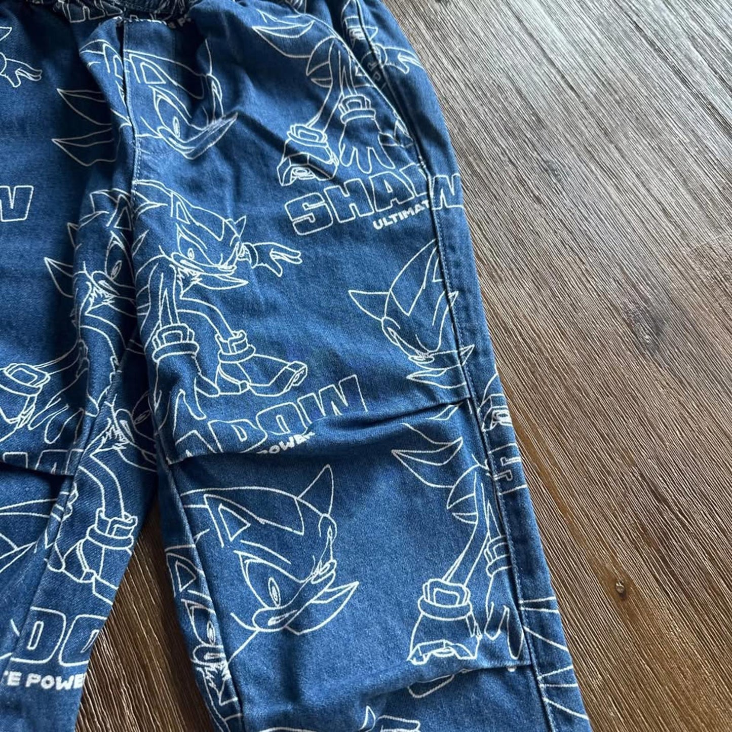 H&M x Sonic kids denim joggers jeans size 6