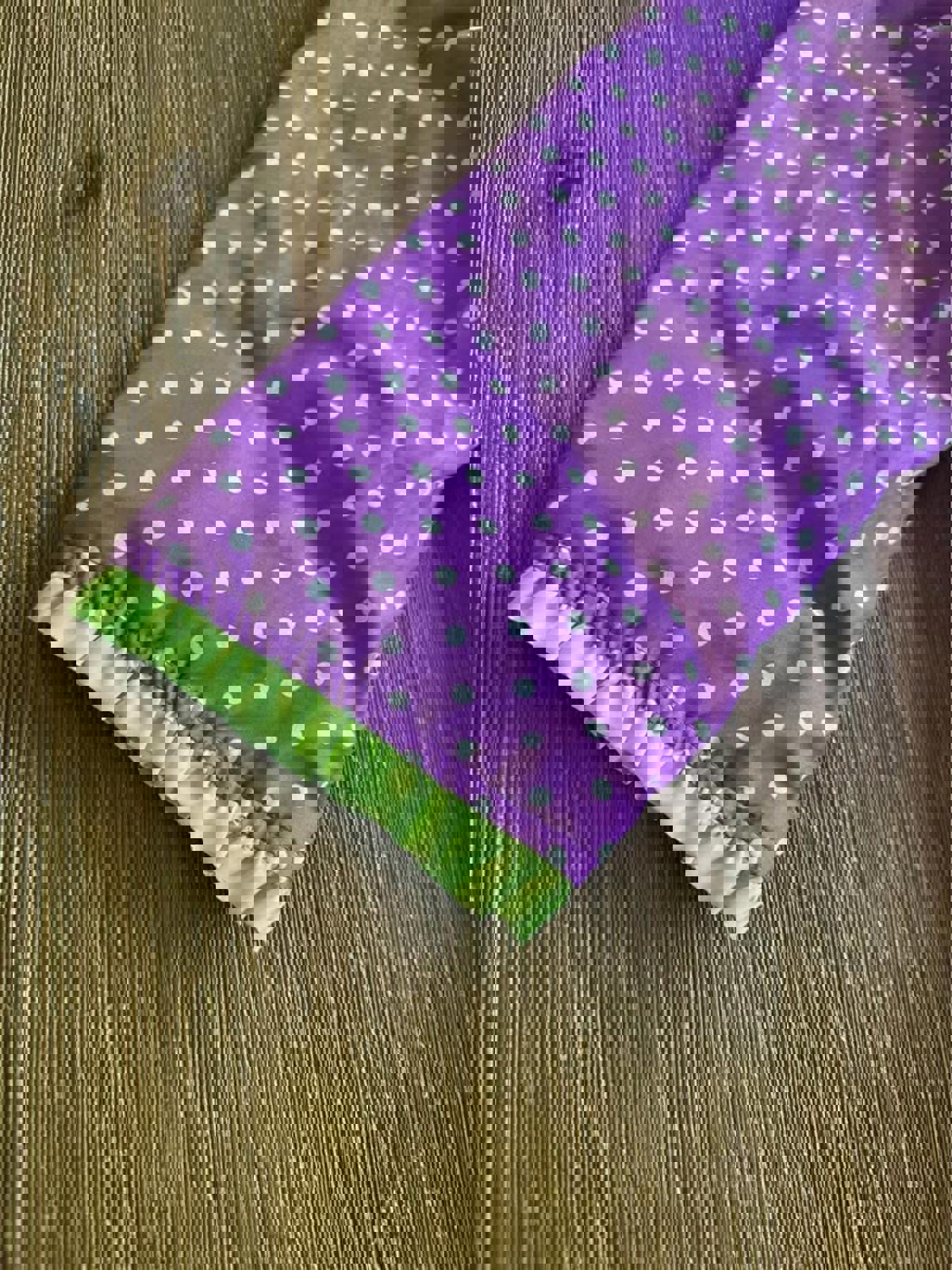 Purple & green polka dot rain jacket with flowers size 6