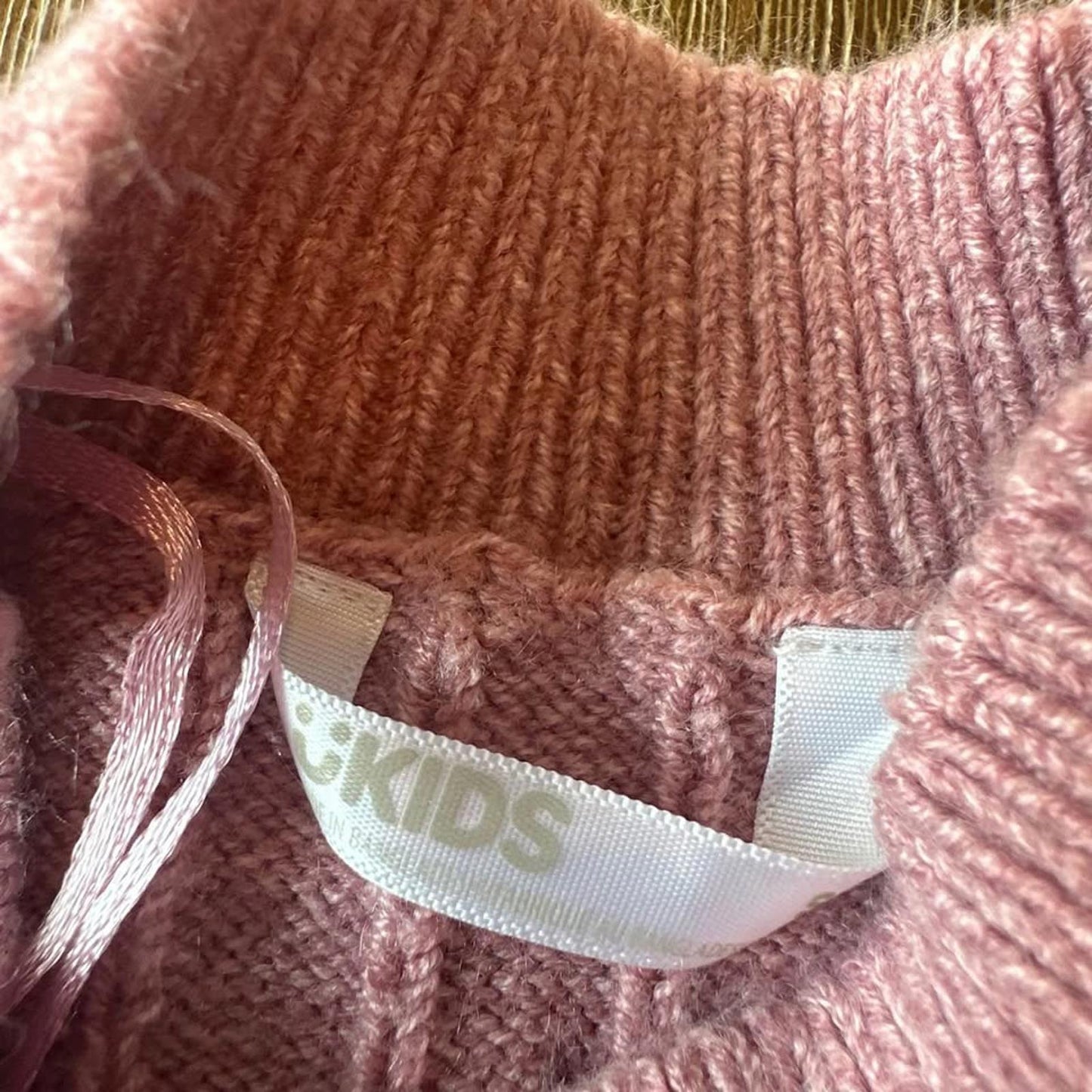 kids pink long sleeve sweater dress size 7/8