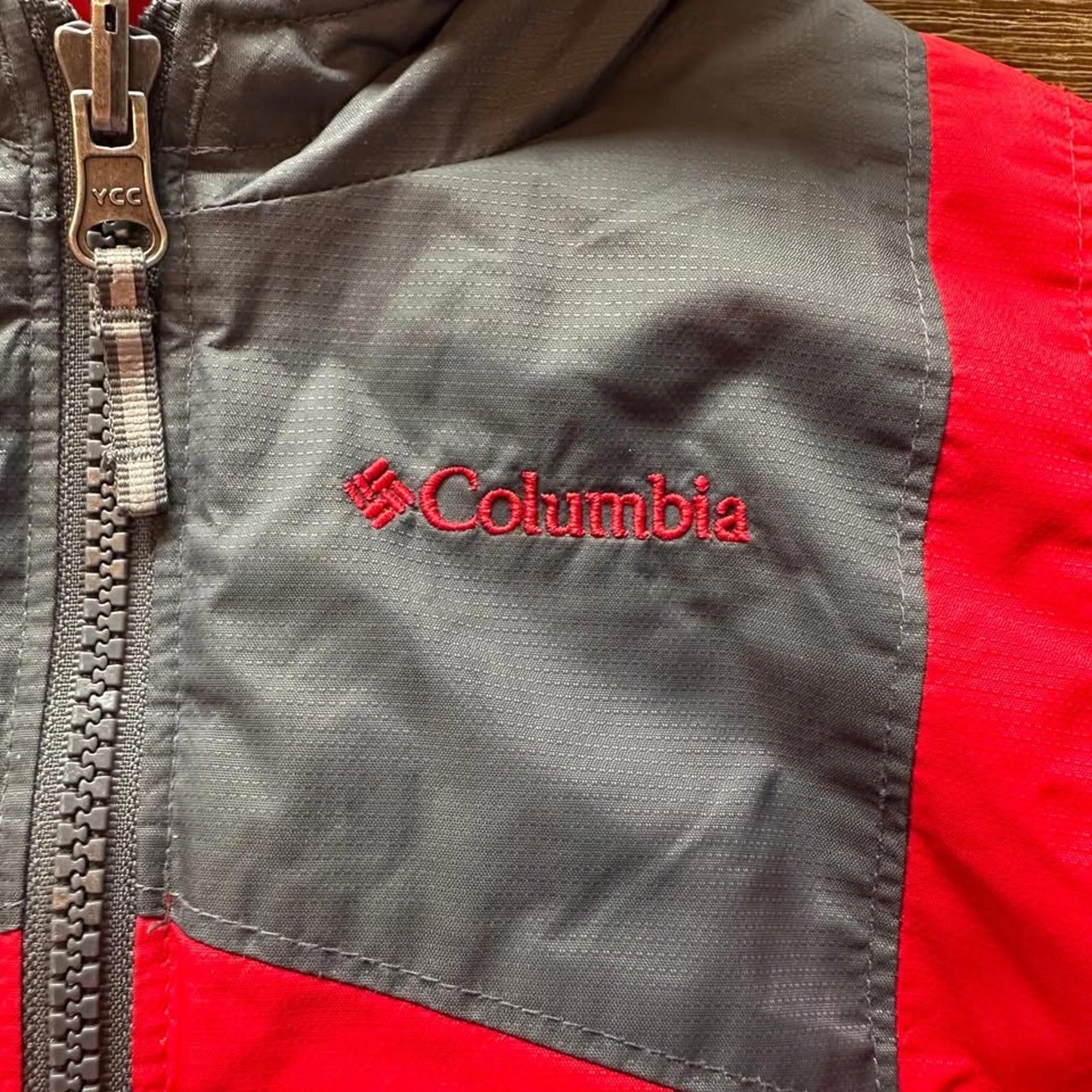 Columbia reversible baby red & grey jacket size 6-12 months