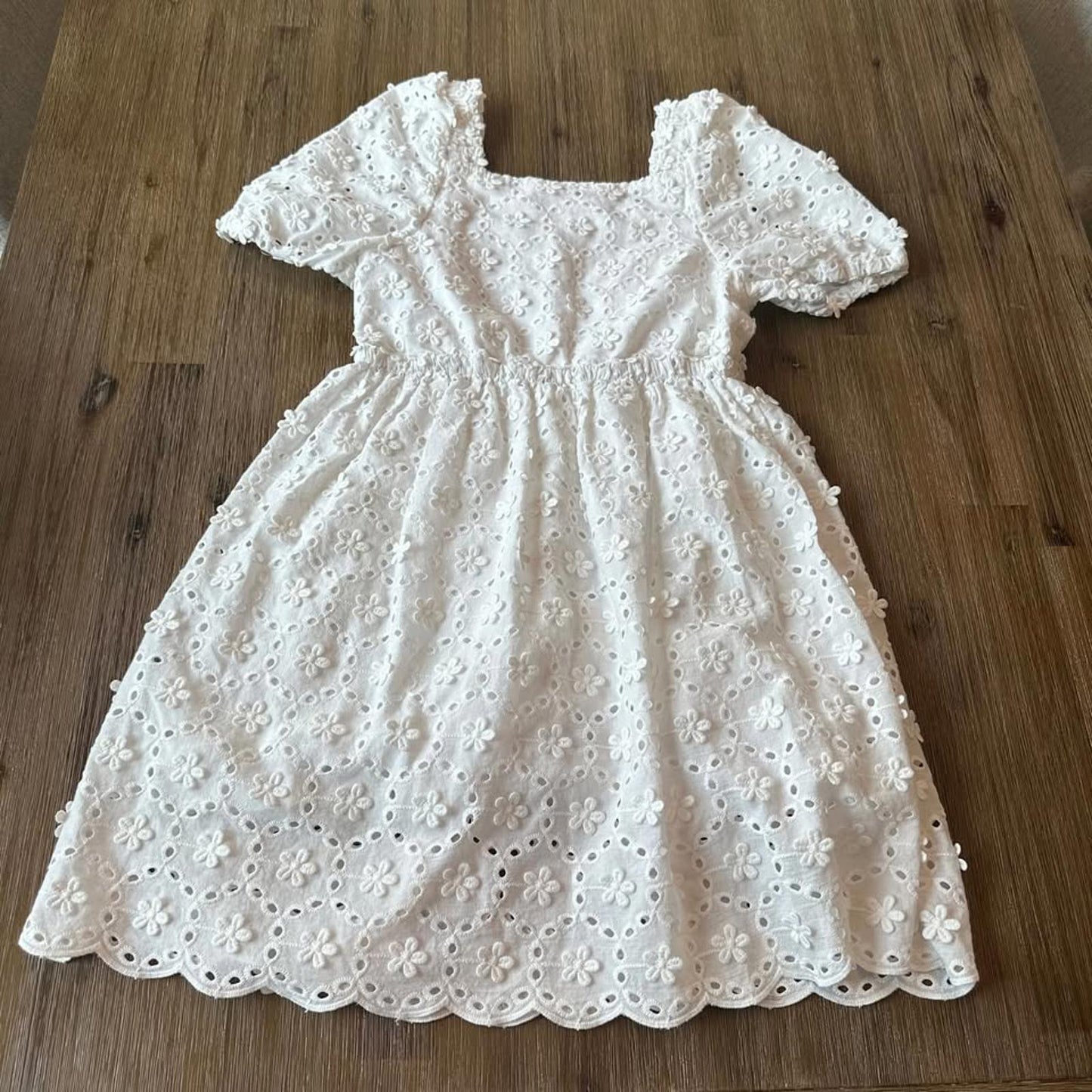 Zara girls/kids white eyelet dress size 10
