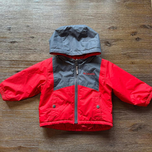Columbia reversible baby red & grey jacket size 6-12 months