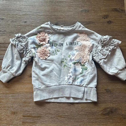 River Island mini baby sweatshirt with 3D flowers size 12-18 months