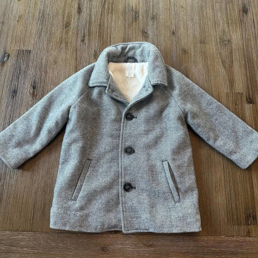 H&M 6% wool grey toddler coat size 2T