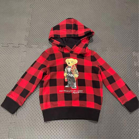 Polo Bear by Polo Ralph Lauren red and black toddler hoodie size 3/3T