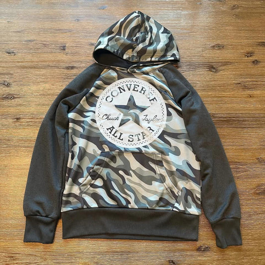Converse kids camo hoodie size Small (8-10)