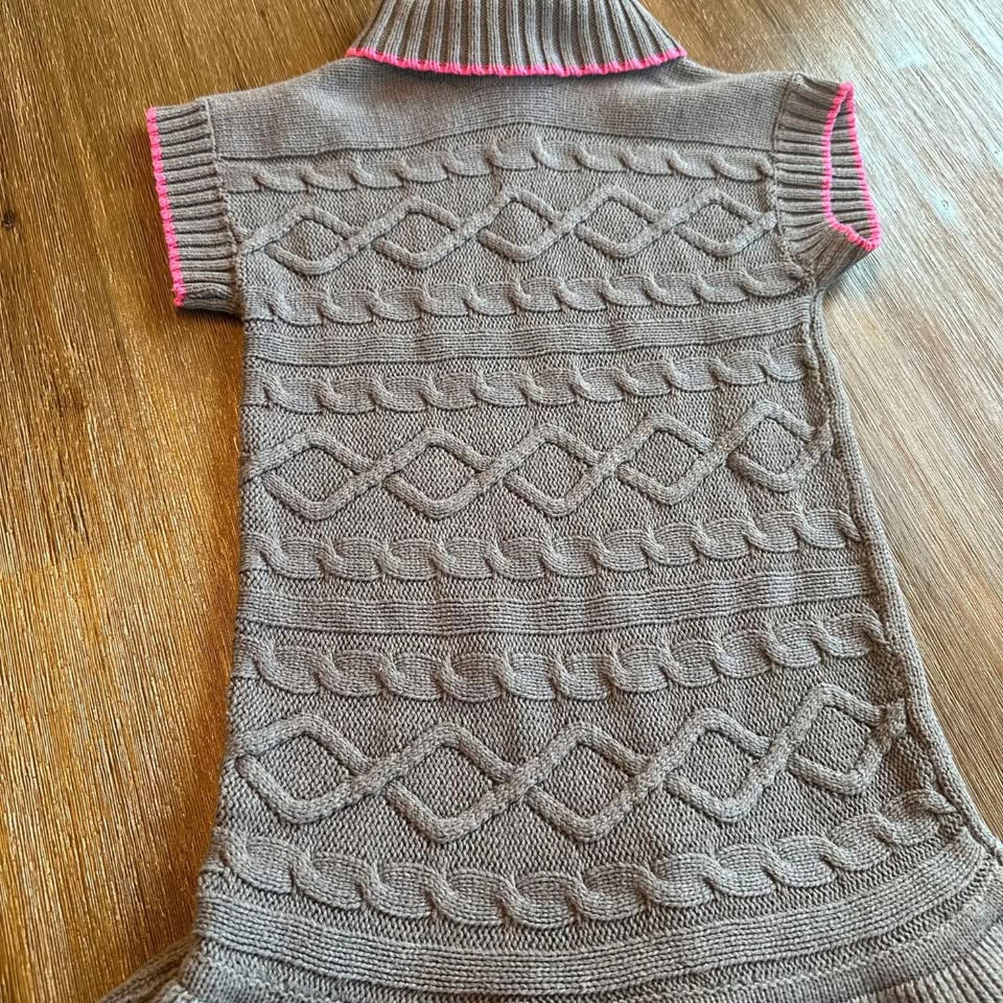 Gymboree kids grey & pink short sleeve turtleneck knit sweater dress size 5