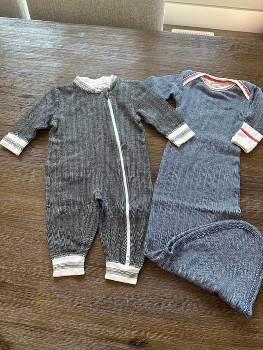 Juddlies 100% organic cotton knotted nightgown & sleeper set