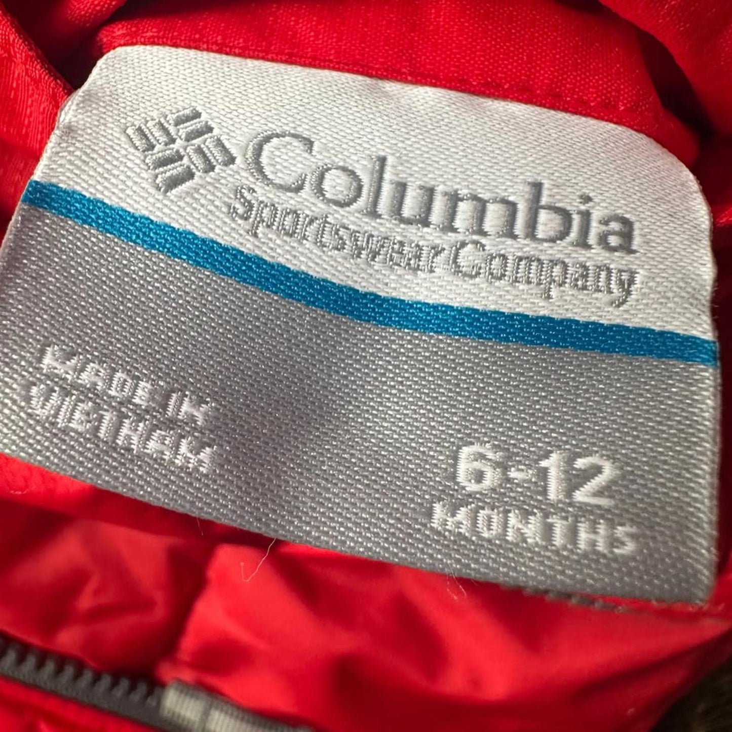 Columbia reversible baby red & grey jacket size 6-12 months