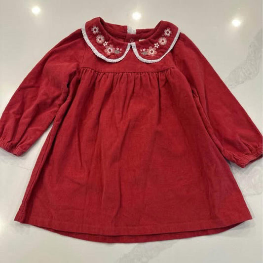 Rabbit + Bear 100% organic cotton long sleeve dress with collar