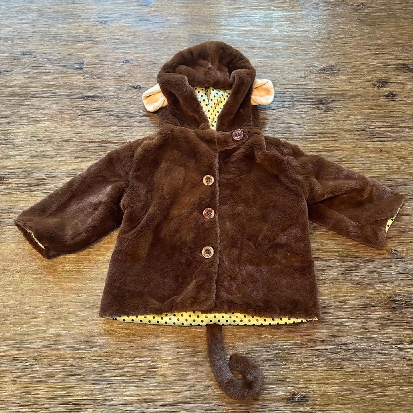 Bearington Baby Monkey Coat with Ears & Tail size 12-24 months
