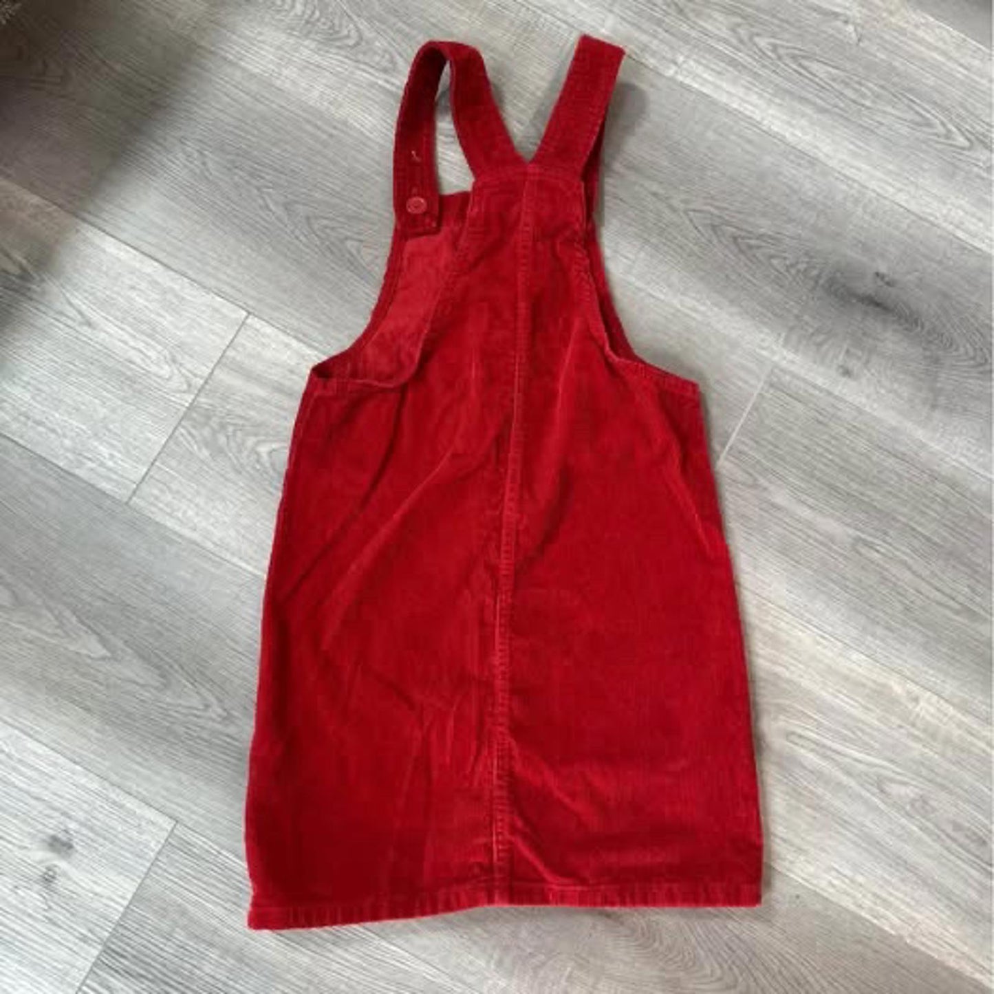 Red corduroy jumper dress overall dress kids size 8
