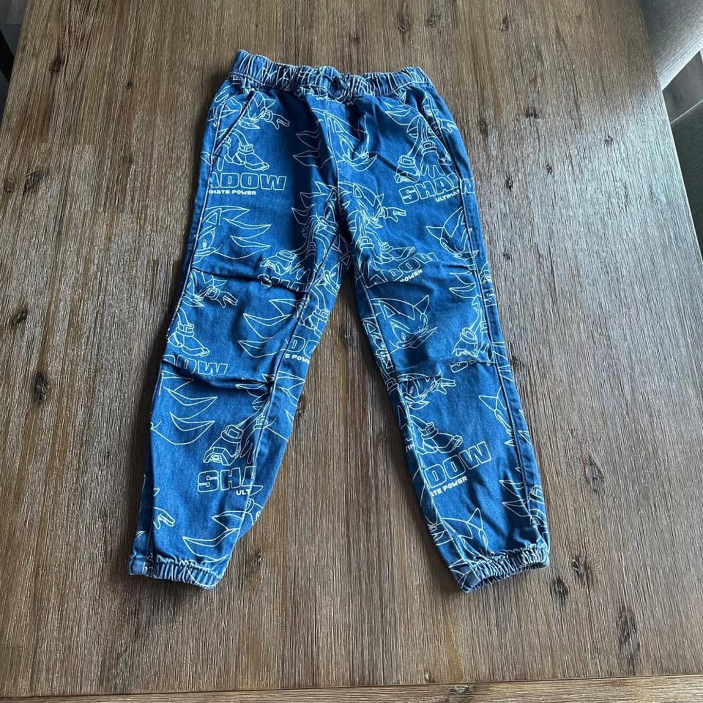 H&M x Sonic kids denim joggers jeans size 6