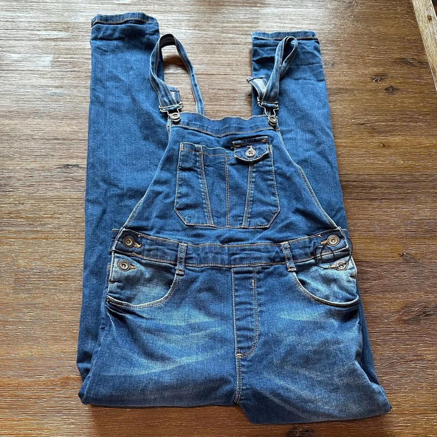 Zara girls kids denim jean overalls size 11-12