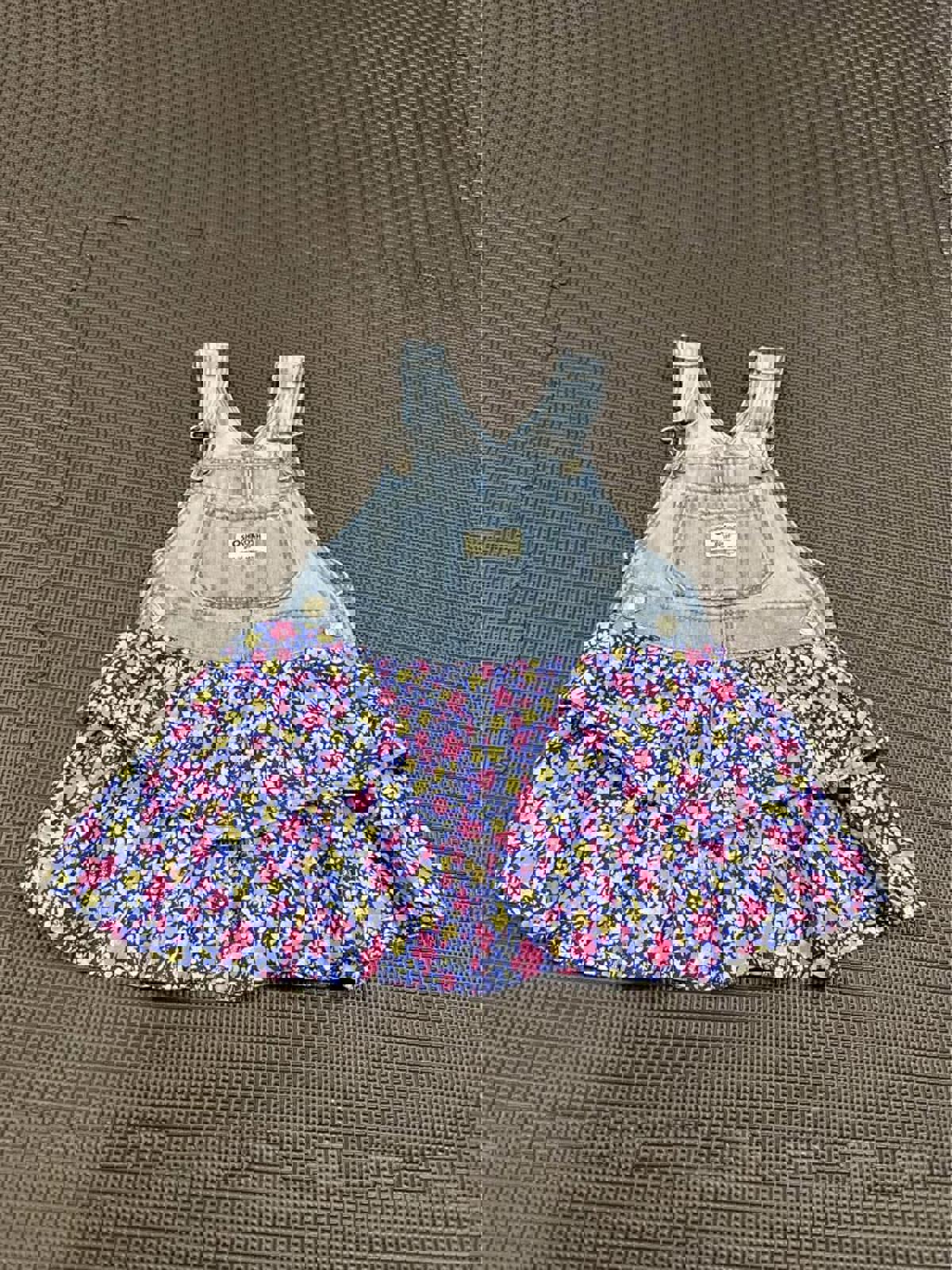 OshKosh B’gosh denim floral overall dress size 18 months