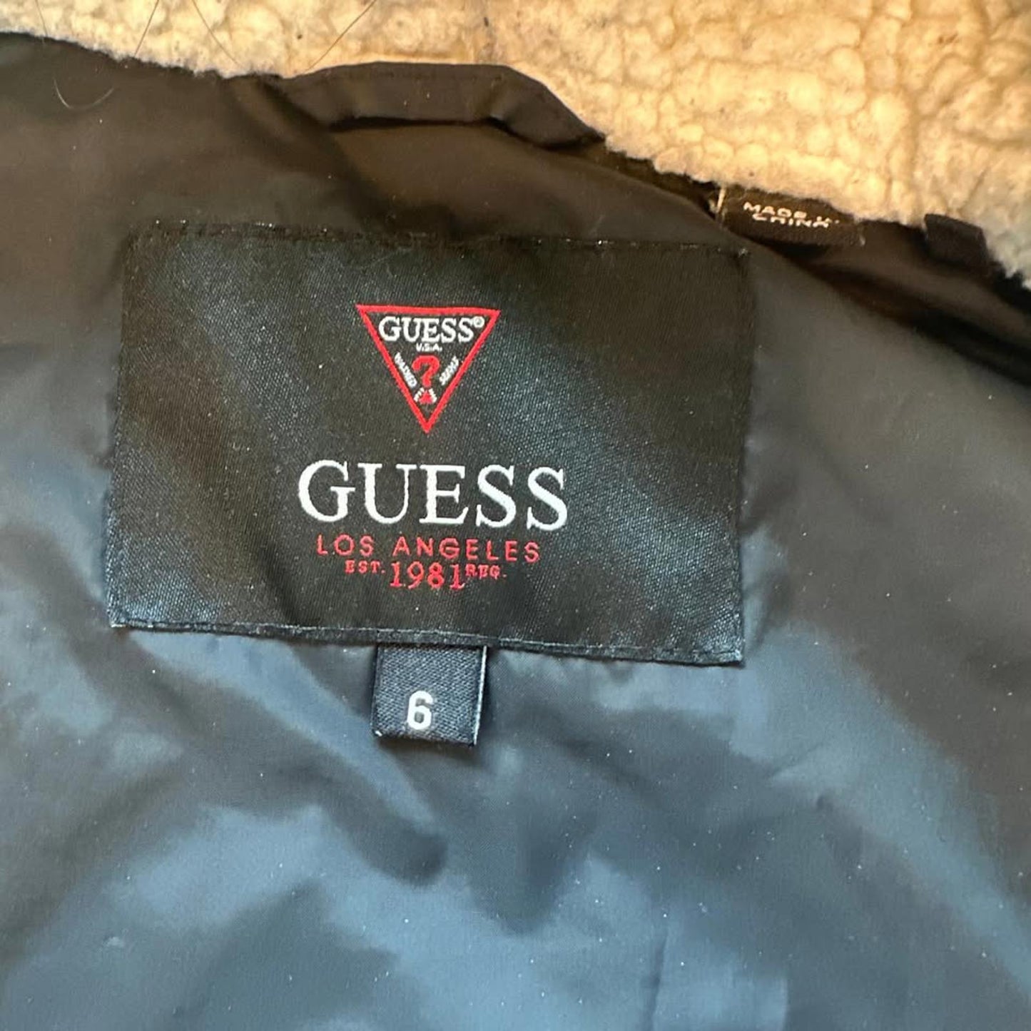 Guess boys kids jacket coat with hood size 6
