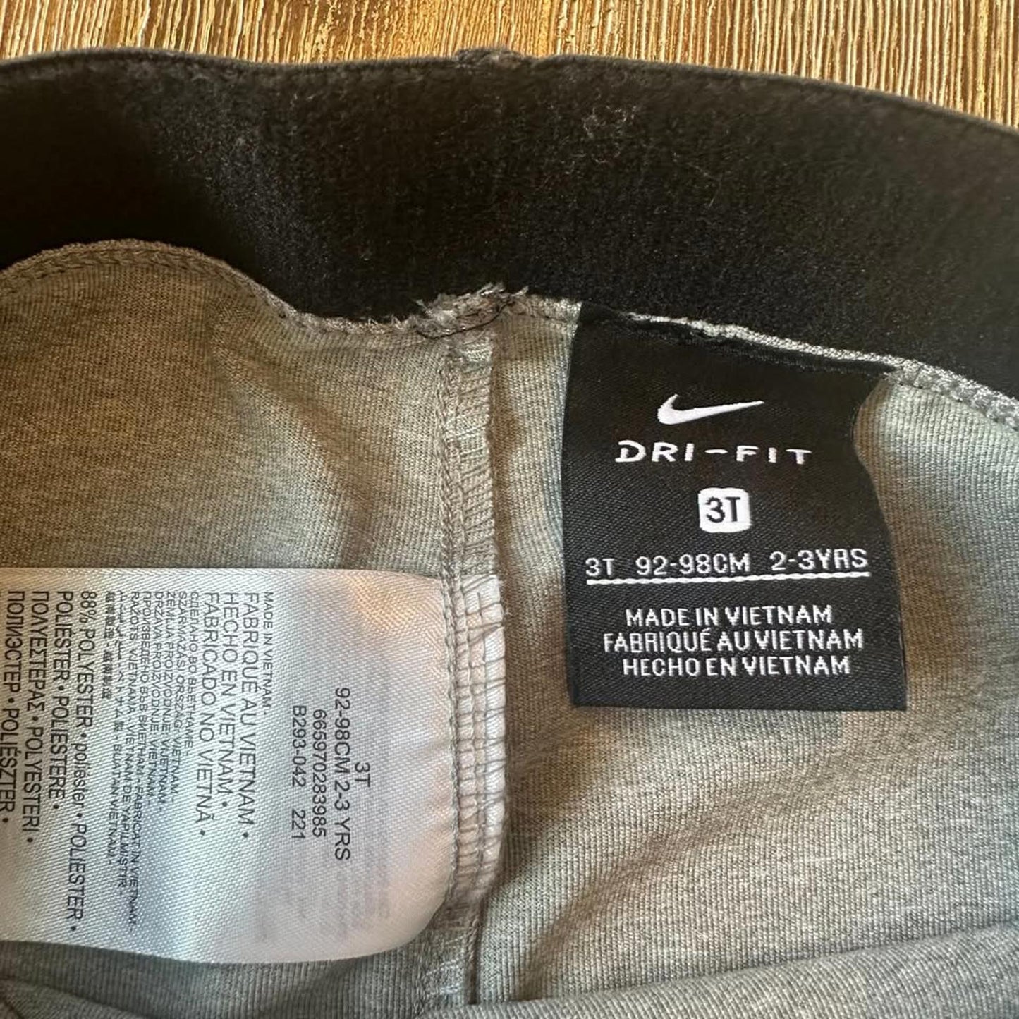 Nike grey dri-fit toddler leggings size 3T