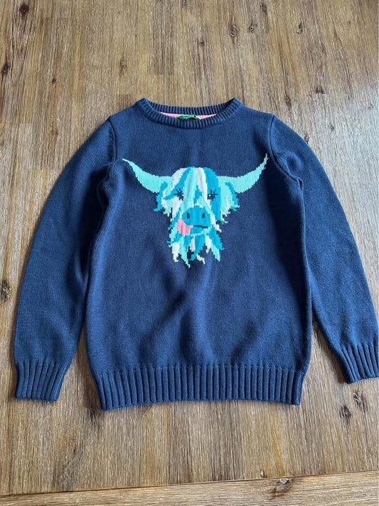 Mountain Warehouse kids navy blue knit sweater with cow size 9-10