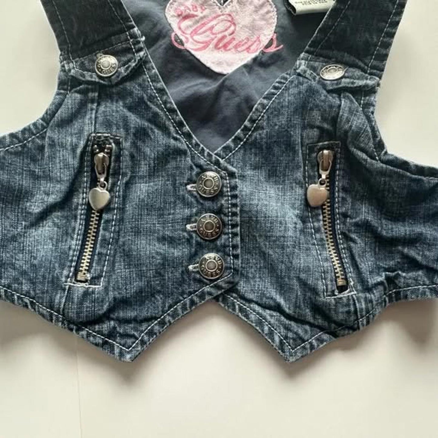 GUESS baby toddler sleeveless denim vest size 24 months
