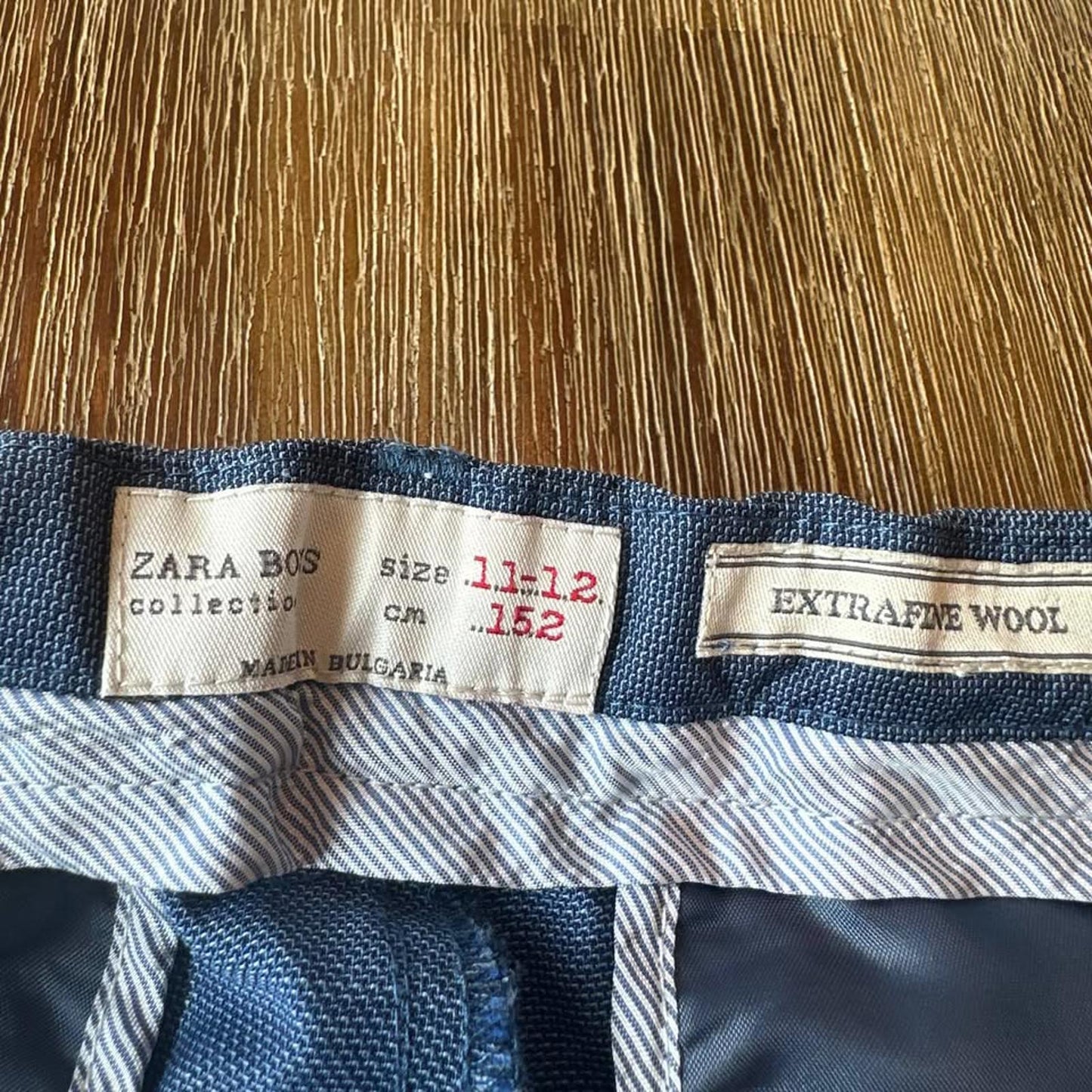 Zara boys 74% wool blue pants size 11-12
