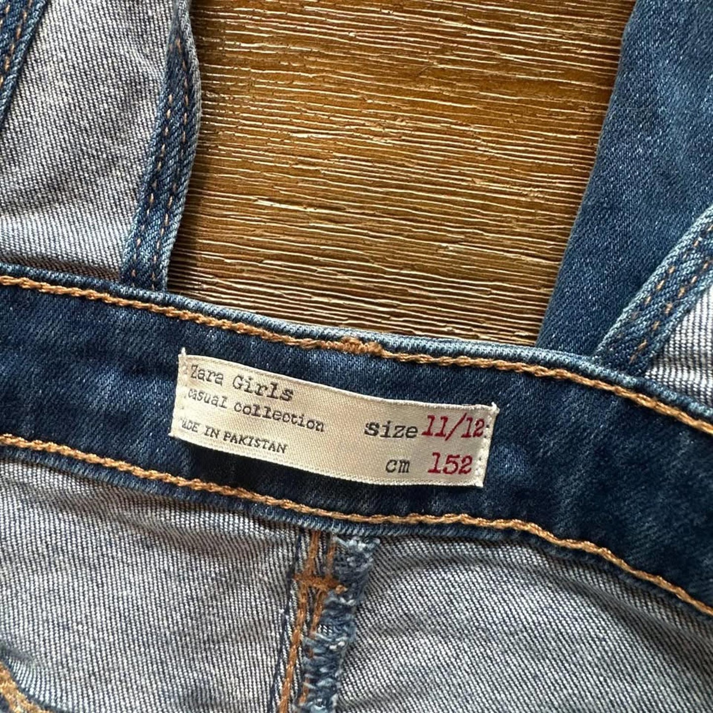 Zara girls kids denim jean overalls size 11-12