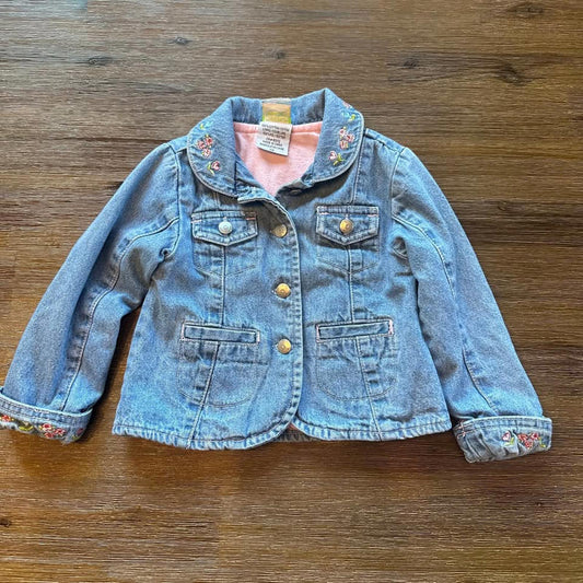 Baby embroidered lined denim jacket size 24 months