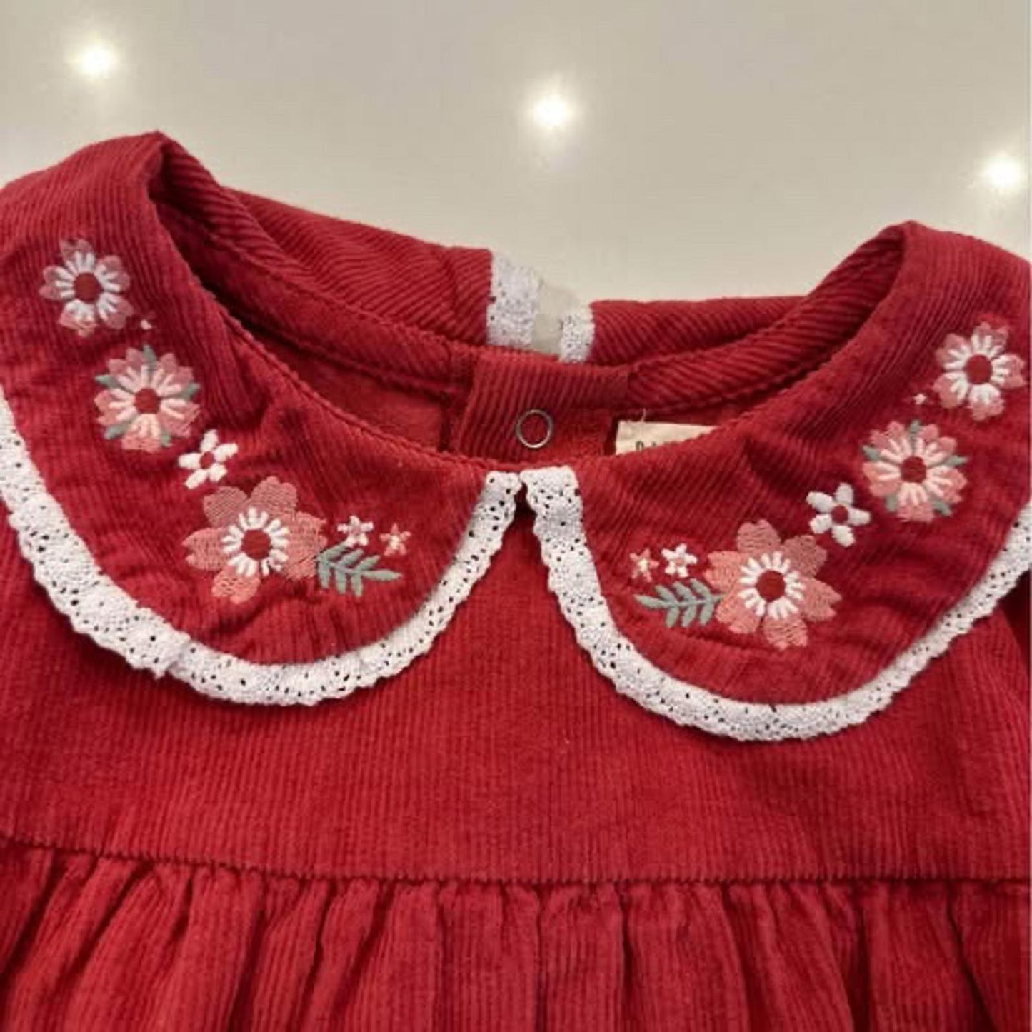 Rabbit + Bear 100% organic cotton long sleeve dress with collar