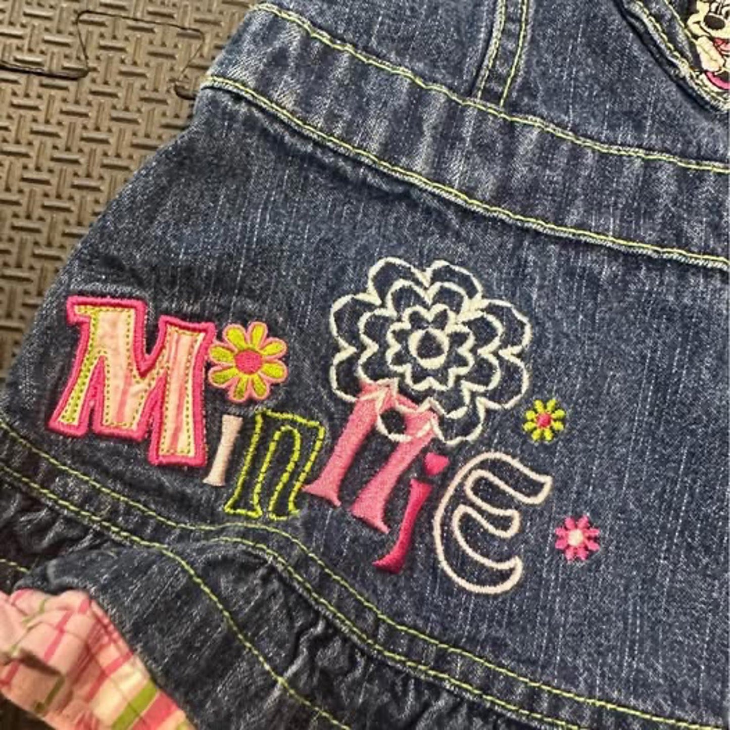 VTG Minnie Mouse denim dress size 6 months