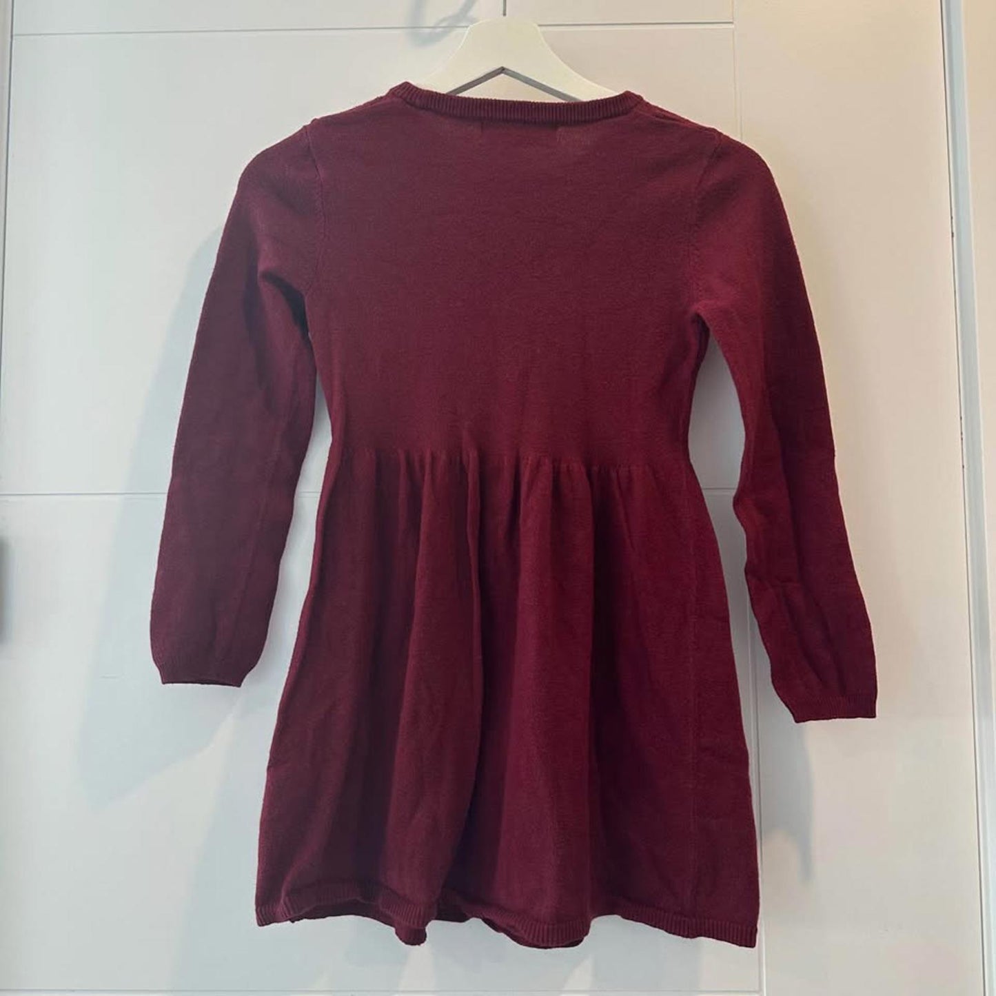 H&M kids 6% wool burgundy sweater dress size 6X/7