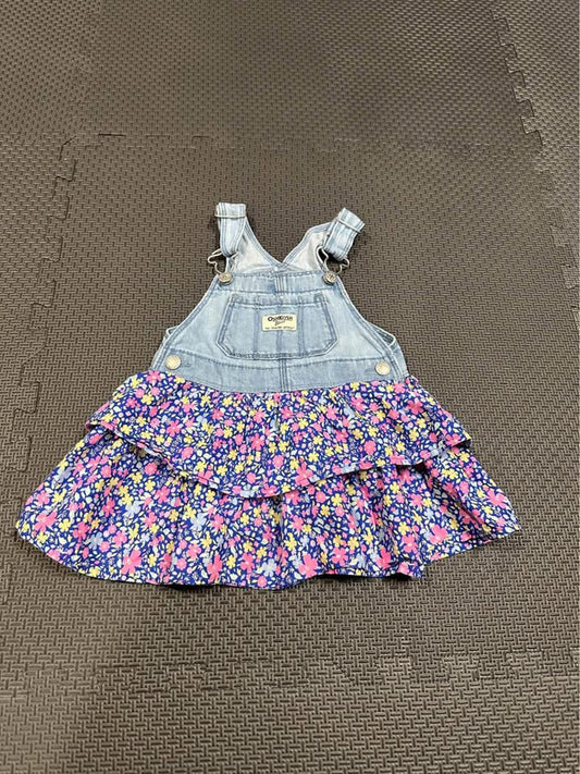 OshKosh B’gosh denim floral overall dress size 18 months