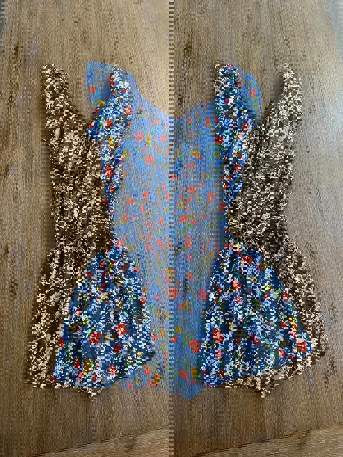 Zara girls floral lined ruffled romper size 11/12