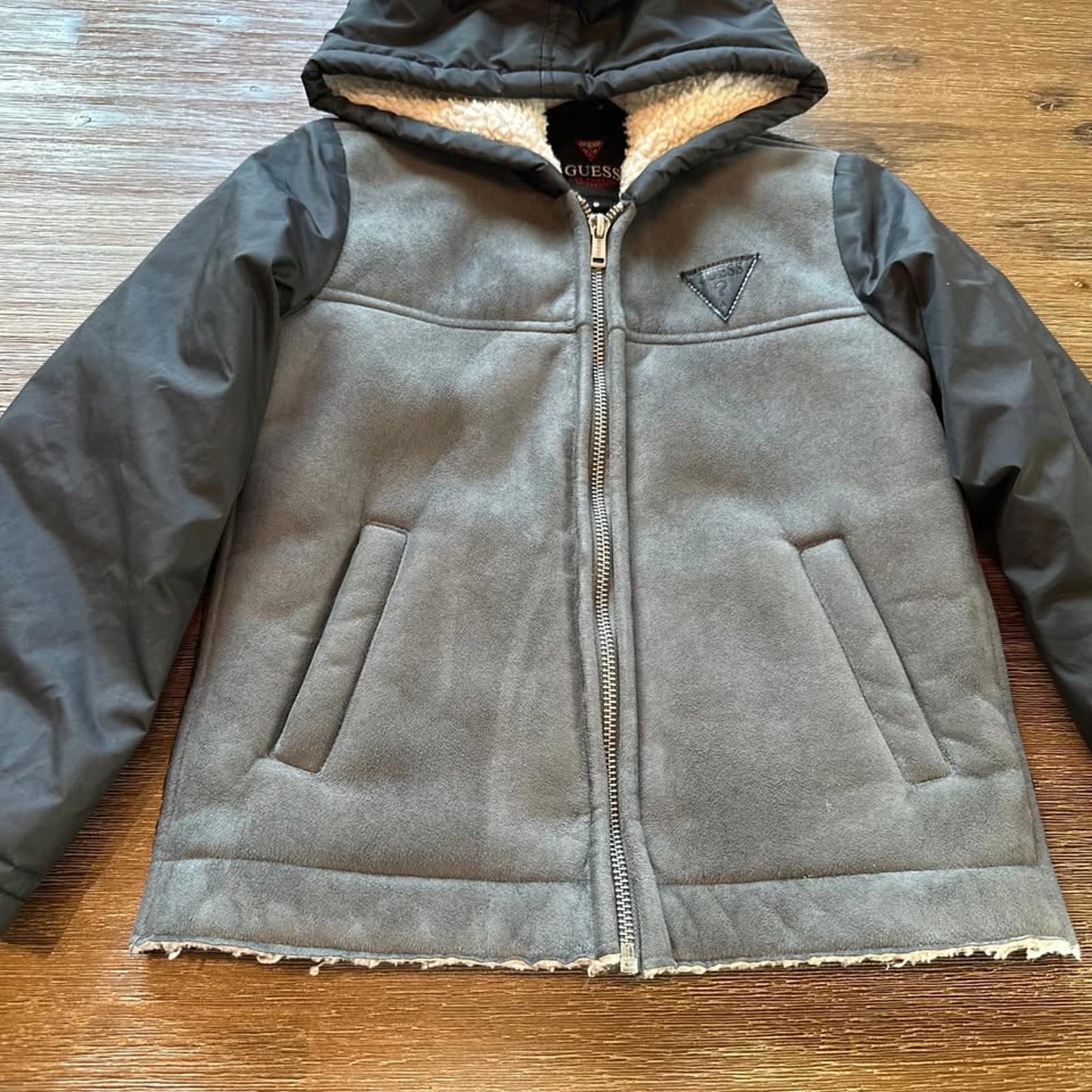 Guess boys kids jacket coat with hood size 6