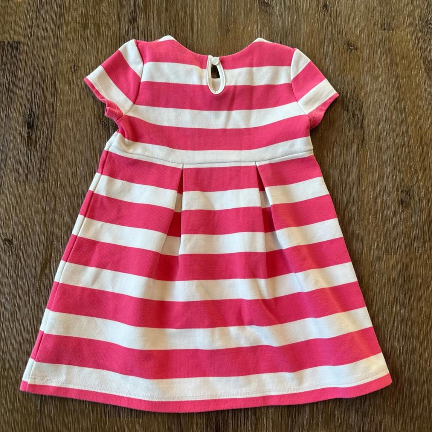 Pink & white striped baby dress size 18-24 months