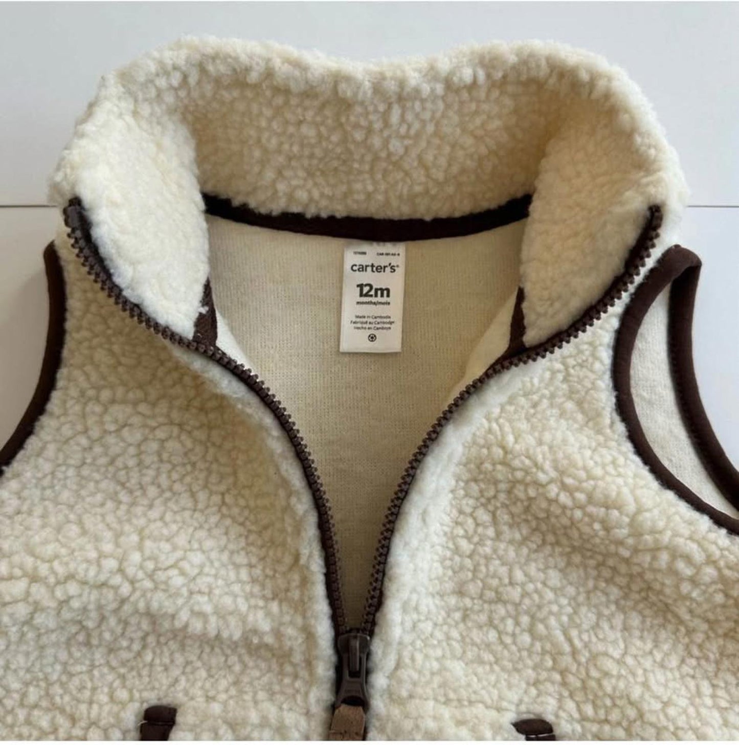 Baby sherpa sleeveless vest size 12 months