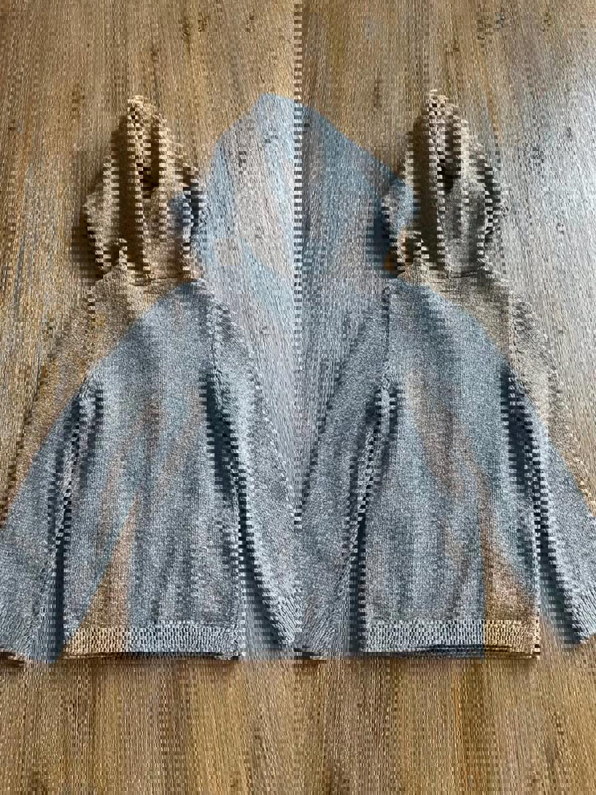 10% wool grey hooded baby toddler sweater size 24 months