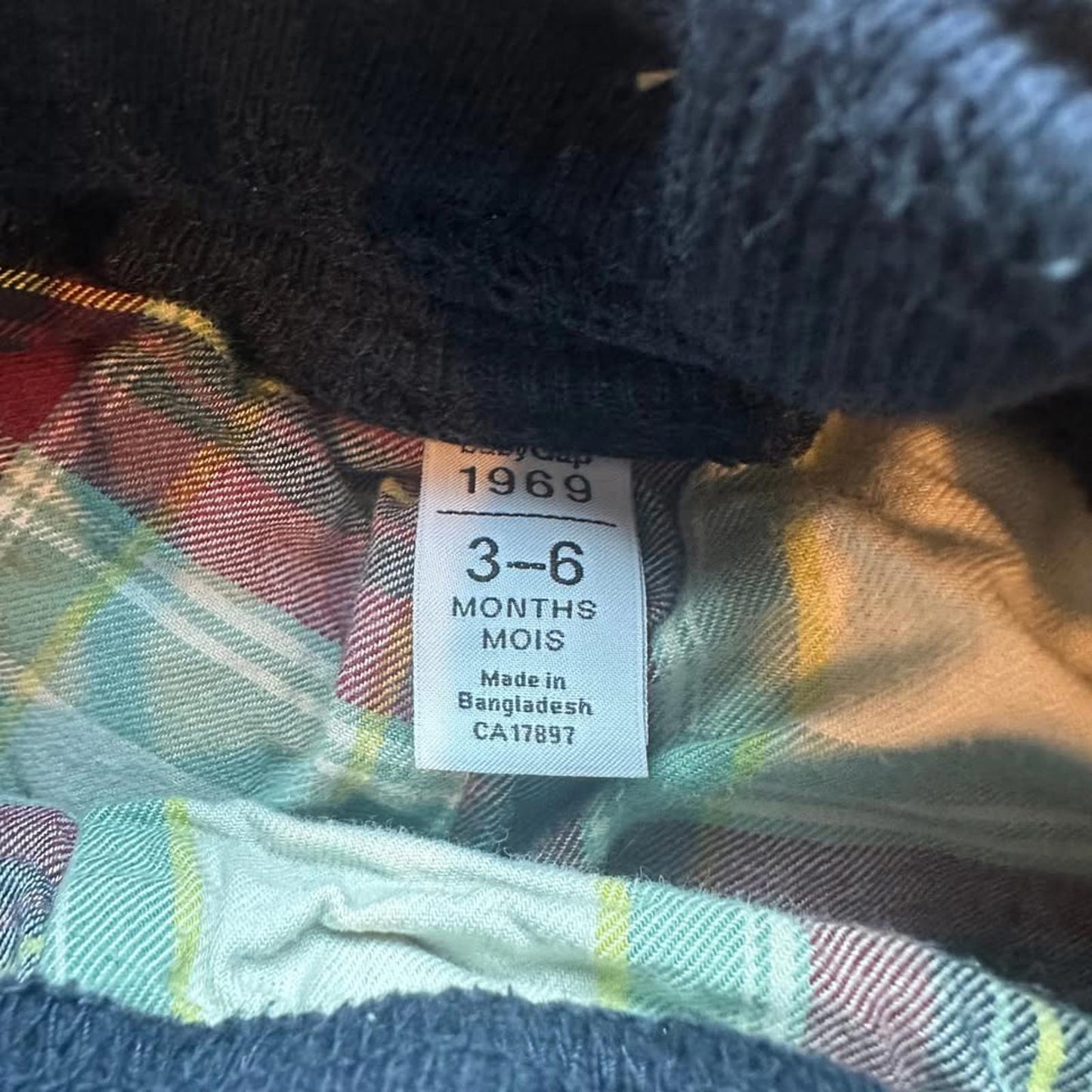 GAP 1969 baby plaid lined jeans Size 3-6 months