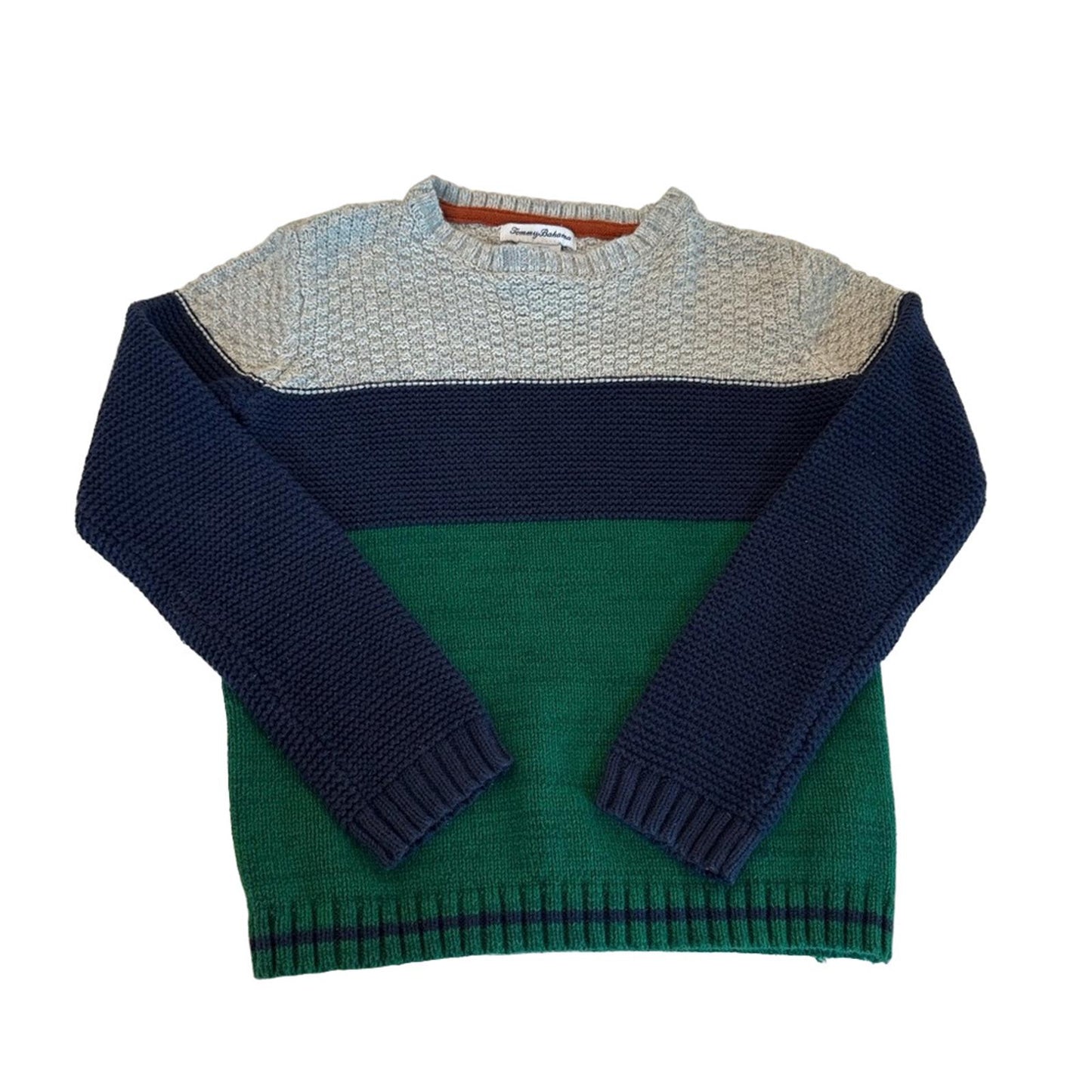 Tommy Bahama Boys Crewneck Knit Colorblock Sweater size M (7/8)