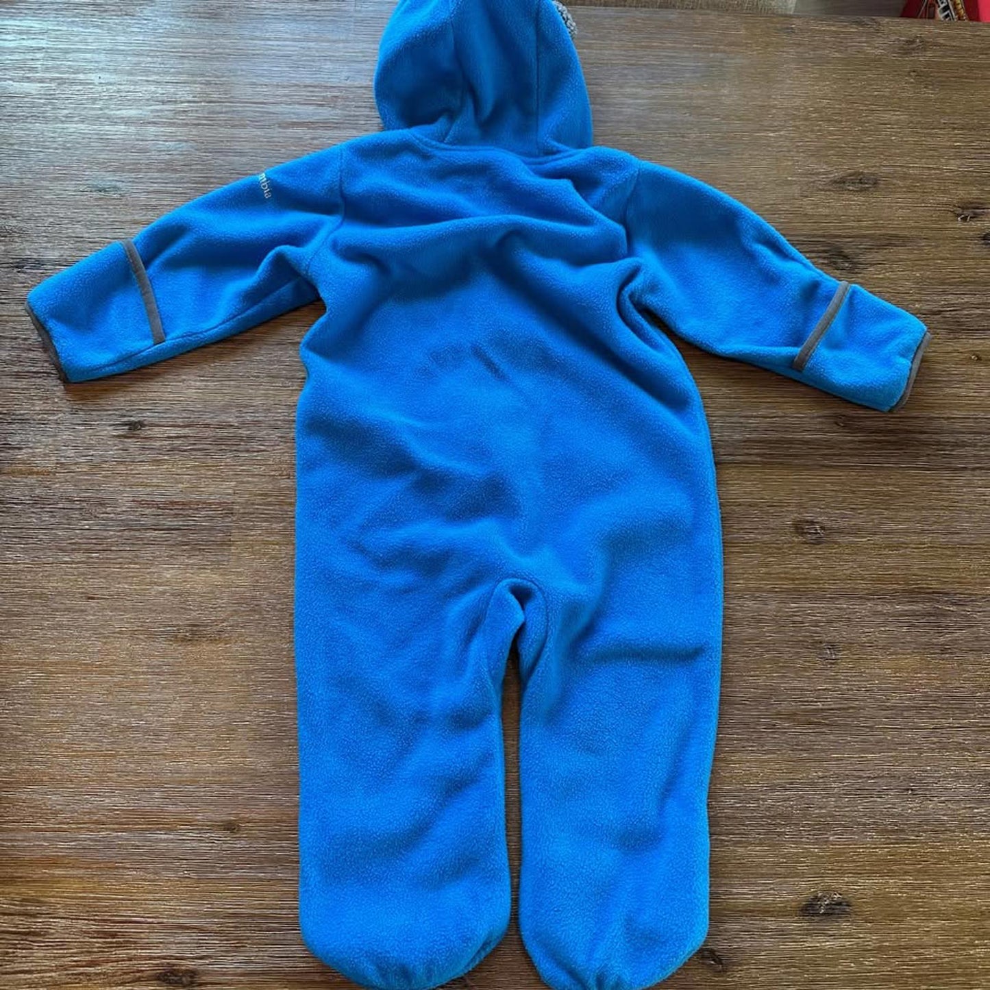 Columbia baby bright blue fleece bunting suit size 12-18 months