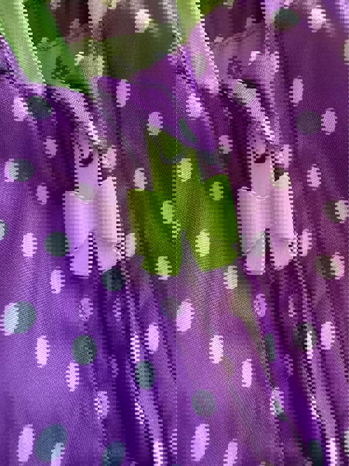 Purple & green polka dot rain jacket with flowers size 6