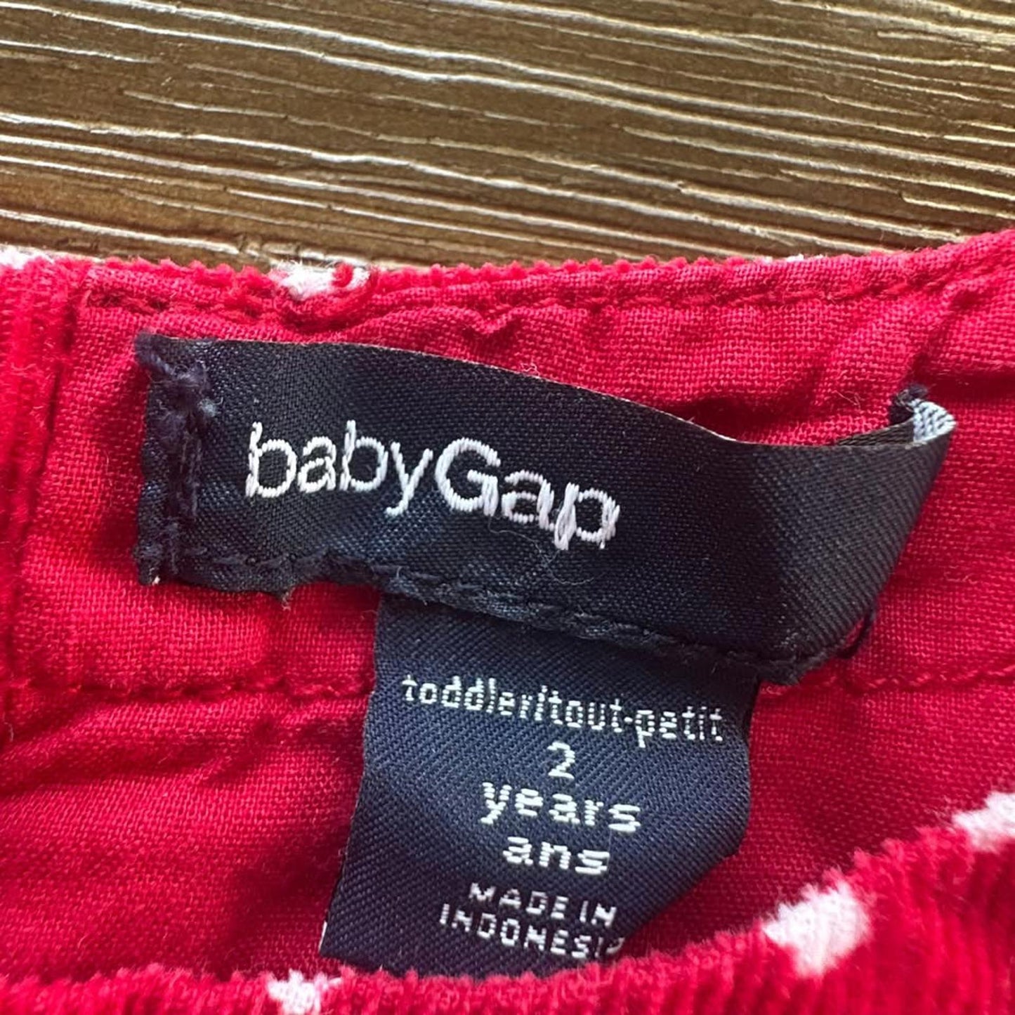 Gap red long sleeve dress with hearts size 2T