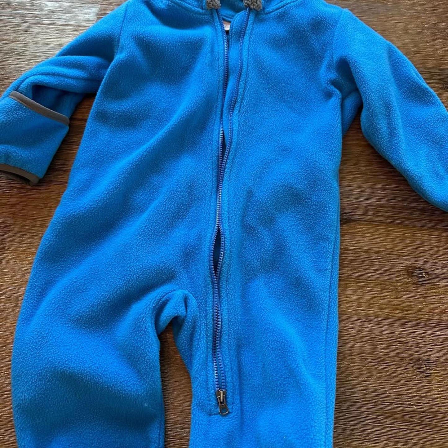 Columbia baby bright blue fleece bunting suit size 12-18 months