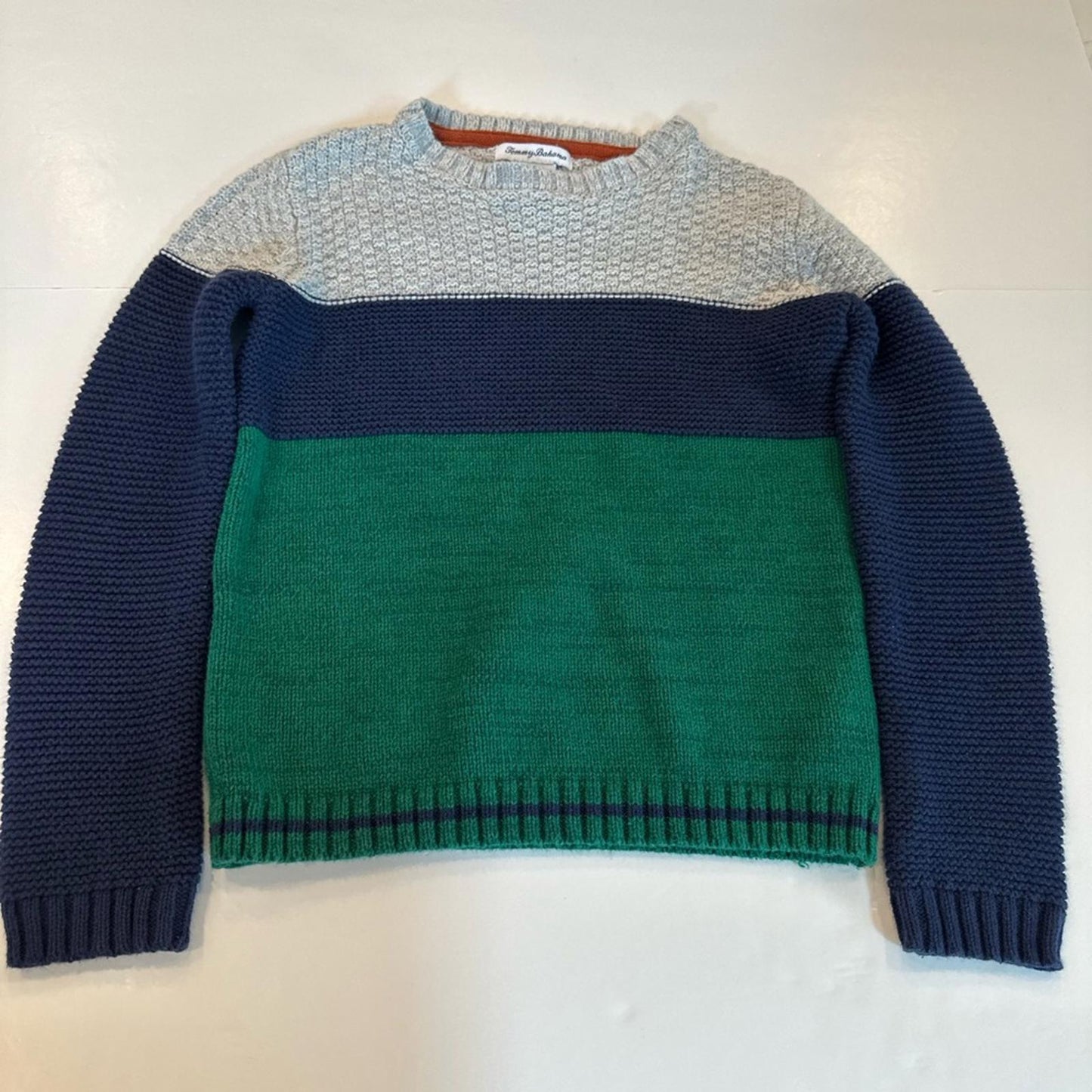 Tommy Bahama Boys Crewneck Knit Colorblock Sweater size M (7/8)