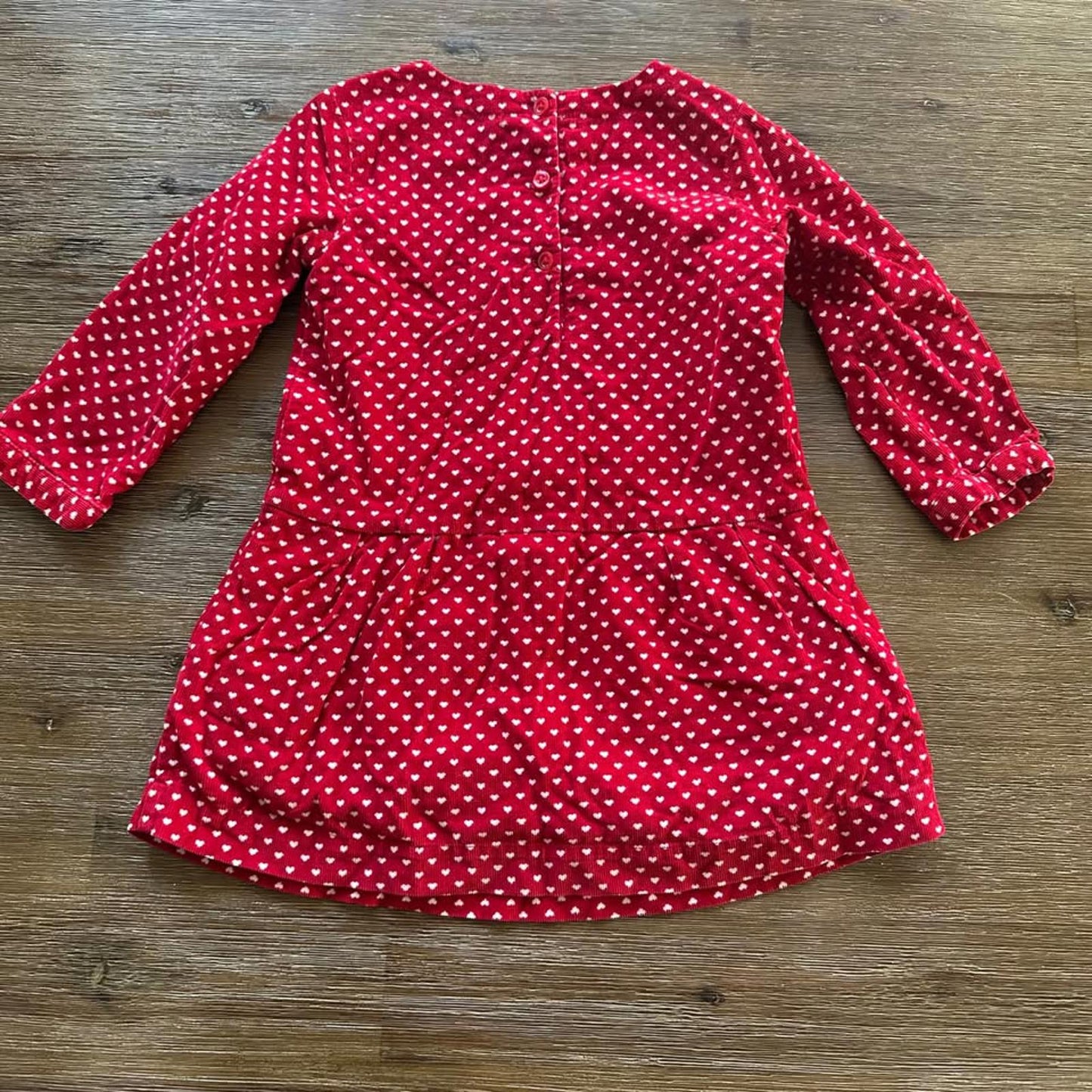Gap red long sleeve dress with hearts size 2T