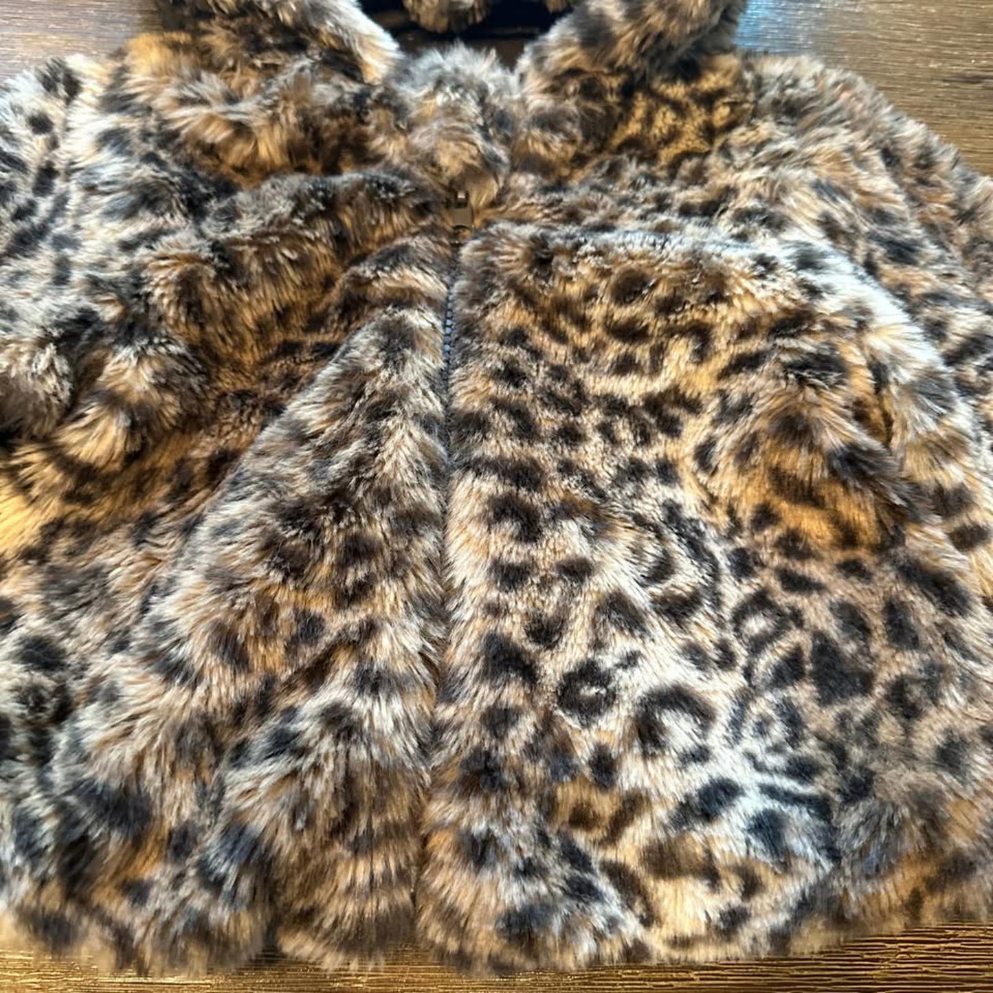 Liv & Lottie baby faux fur animal print coat size 12 months